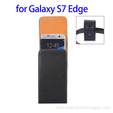 Litchi Texture Leather Phone Case for Samsung Galaxy S7 Edge Case with Back Clip